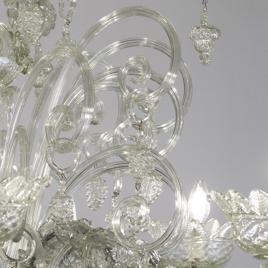 12-light Murano Glass Chandelier "ca' Rezzonico," Ca. 1950-photo-4