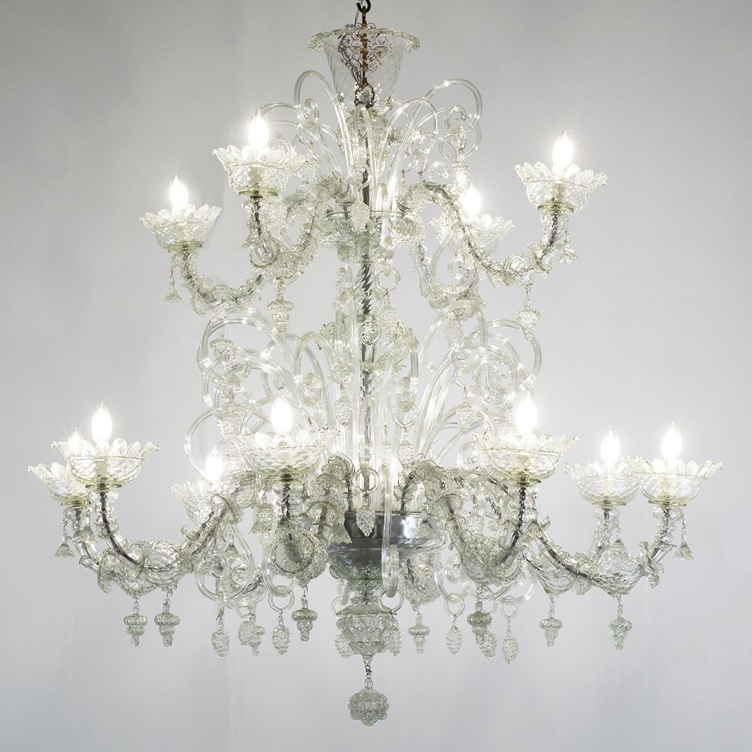 12-light Murano Glass Chandelier "ca' Rezzonico," Ca. 1950