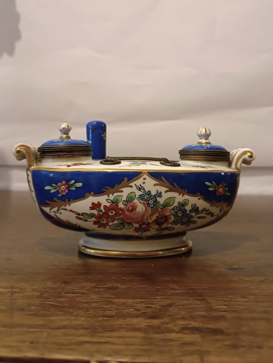  Early 19th Century Sèvres Porcelain Inkwell-photo-4
