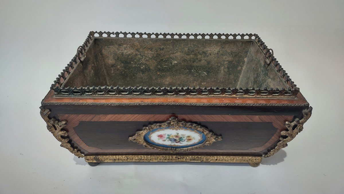 Planter Decorated With Sèvres Porcelain And Gilded Bronzes-photo-2