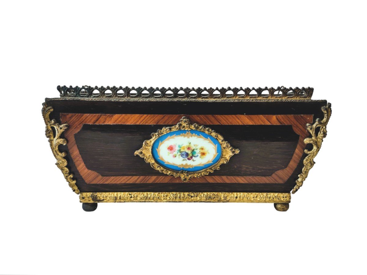 Planter Decorated With Sèvres Porcelain And Gilded Bronzes