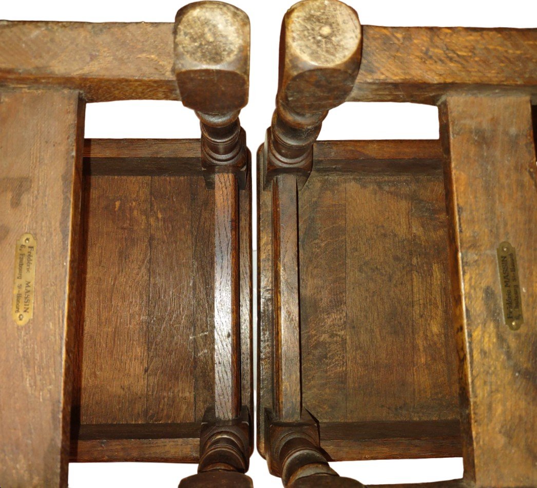 Pair Of Miniature Lorraine Chairs By Frédéric Massin Late 19th/early 20th Century-photo-4