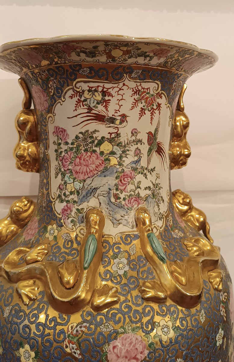 GRAND VASE EN PORCELAINE DE CHINE DÉBUT DU 20ème SIÈCLE-photo-2