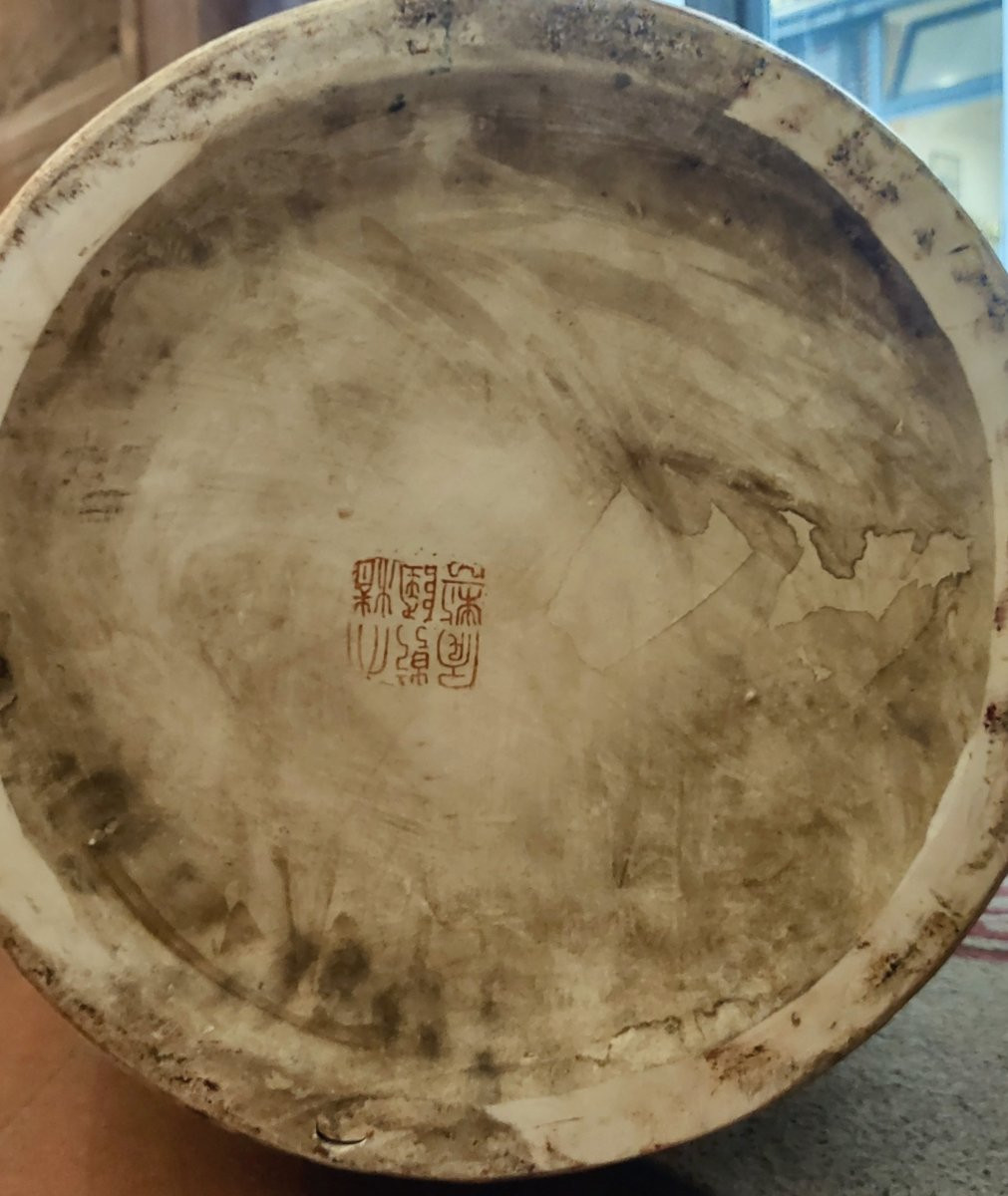 GRAND VASE EN PORCELAINE DE CHINE DÉBUT DU 20ème SIÈCLE-photo-1