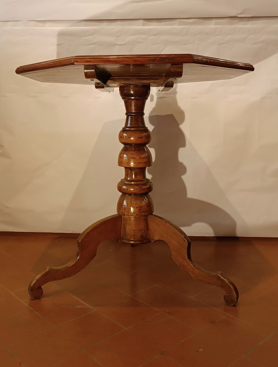 Second Half Of The 19th Century Inlaid Sail-shaped Coffee Table-photo-3