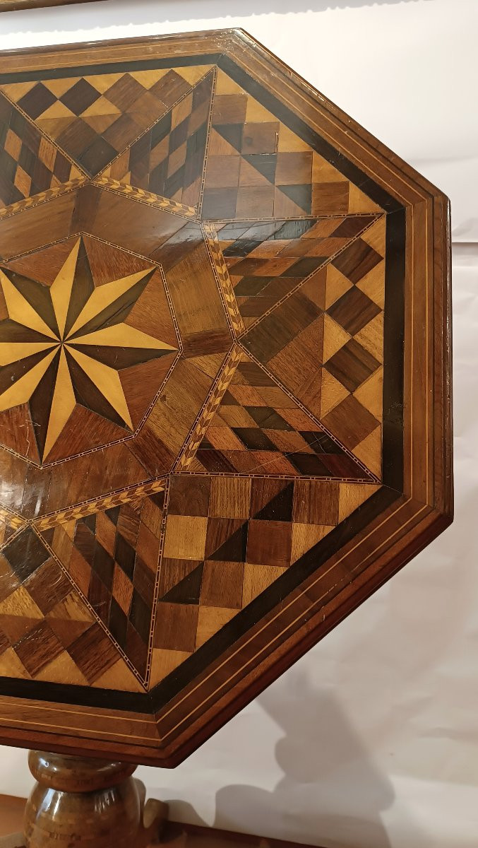Second Half Of The 19th Century Inlaid Sail-shaped Coffee Table-photo-5