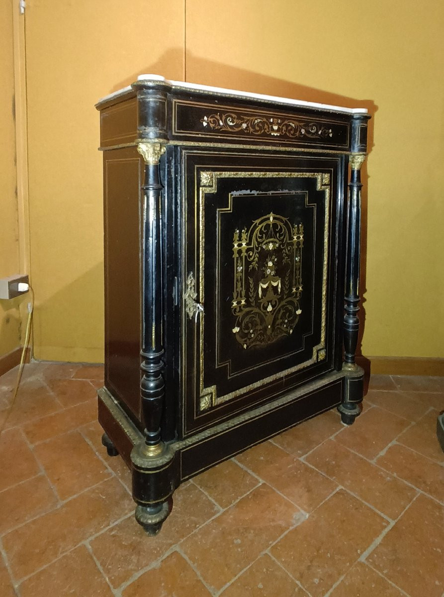 PETIT BUFFET BOULLE NAPOLEON III MILIEU DU 19ème SIÈCLE-photo-2