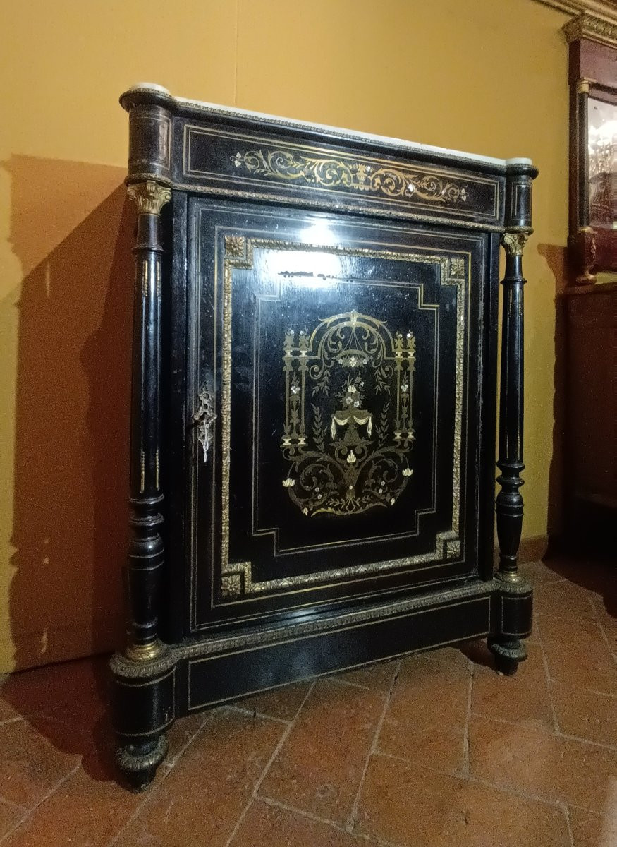 PETIT BUFFET BOULLE NAPOLEON III MILIEU DU 19ème SIÈCLE-photo-2