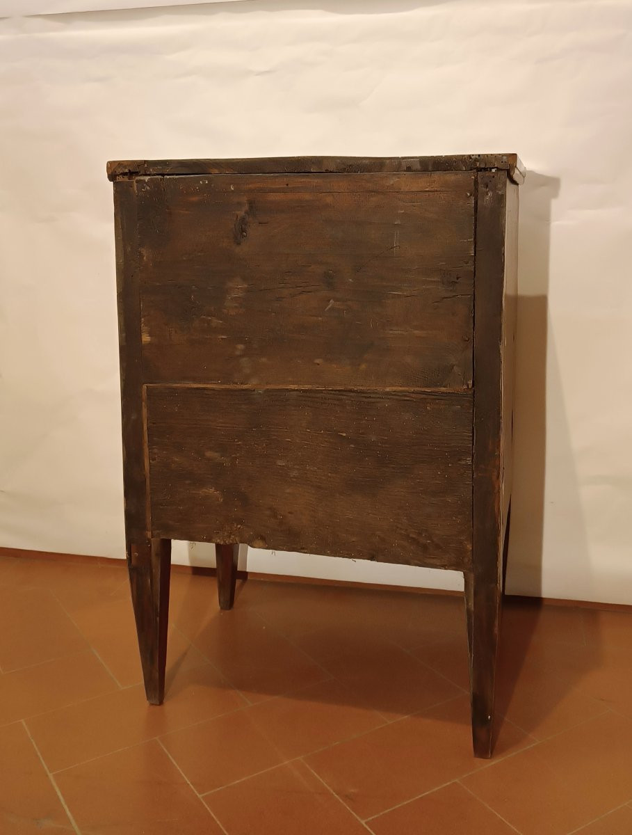 Second Half Of The 18th Century Inlaid And Veneered Bedside Table-photo-3