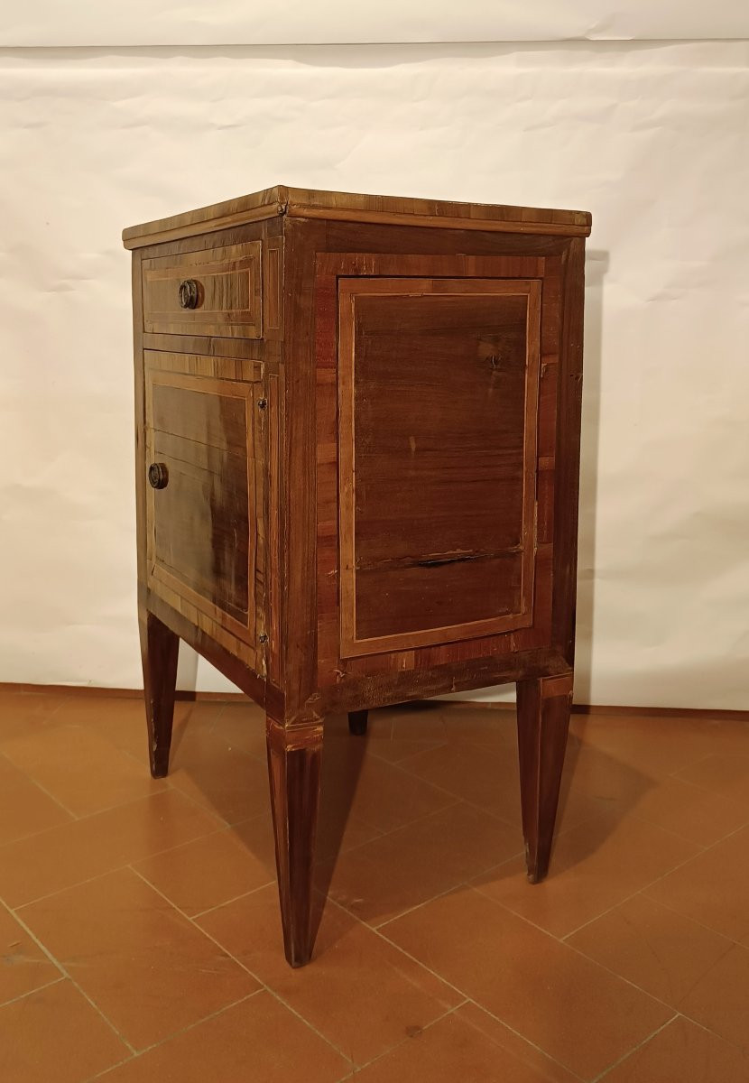 Second Half Of The 18th Century Inlaid And Veneered Bedside Table-photo-4