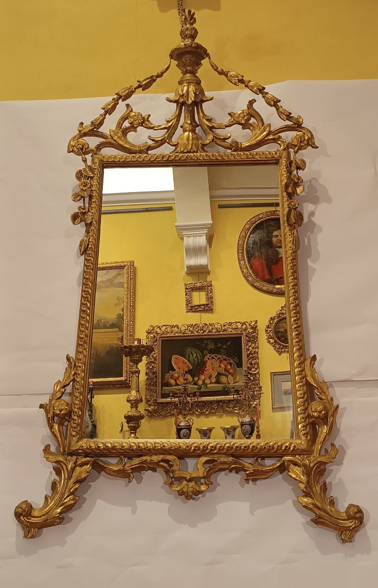 Second Half Of The 18th Century Neoclassical Gilded Mirror-photo-2