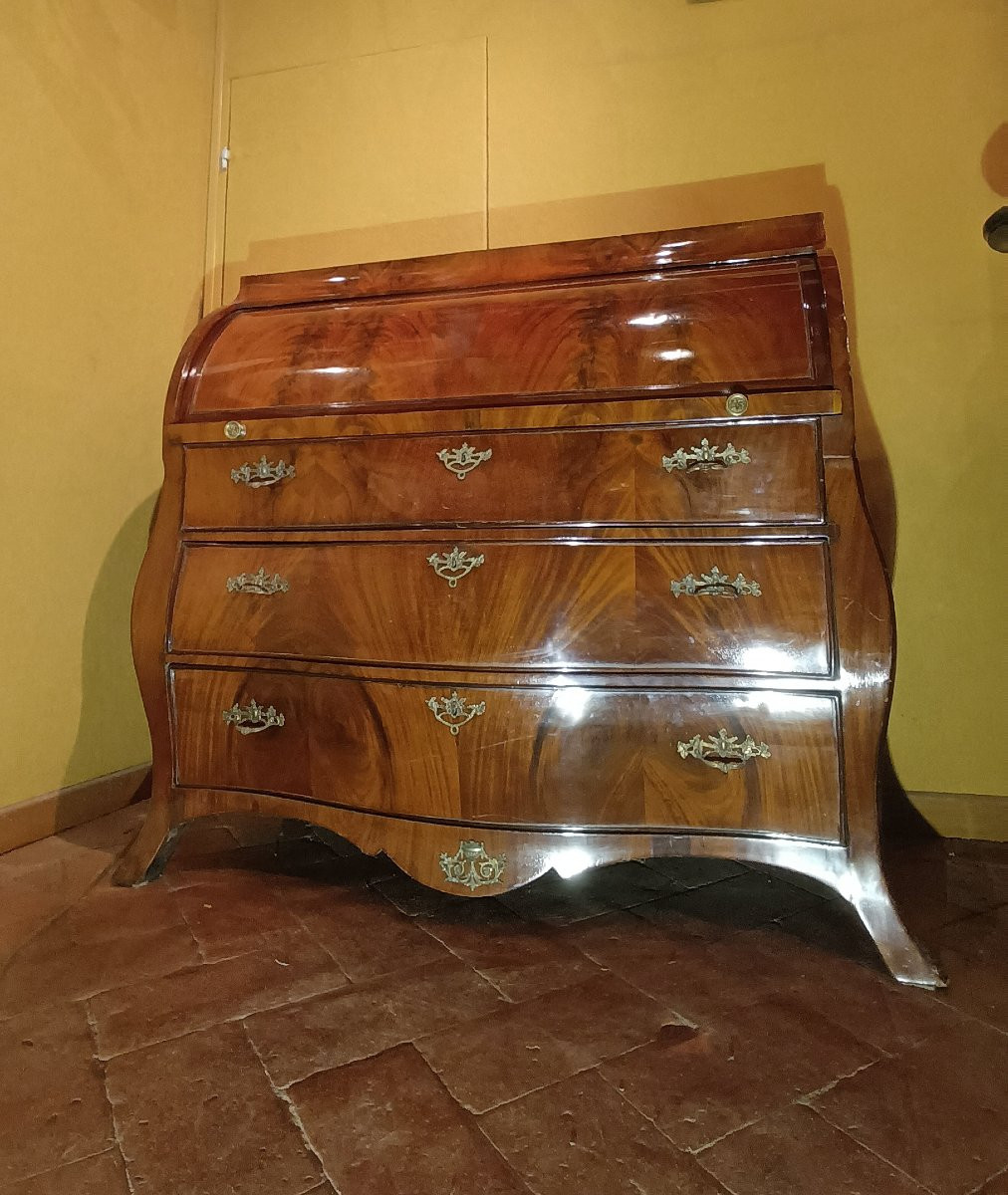 Second Half Of The 18th Century Neoclassical Walnut Roller Folding Table-photo-4