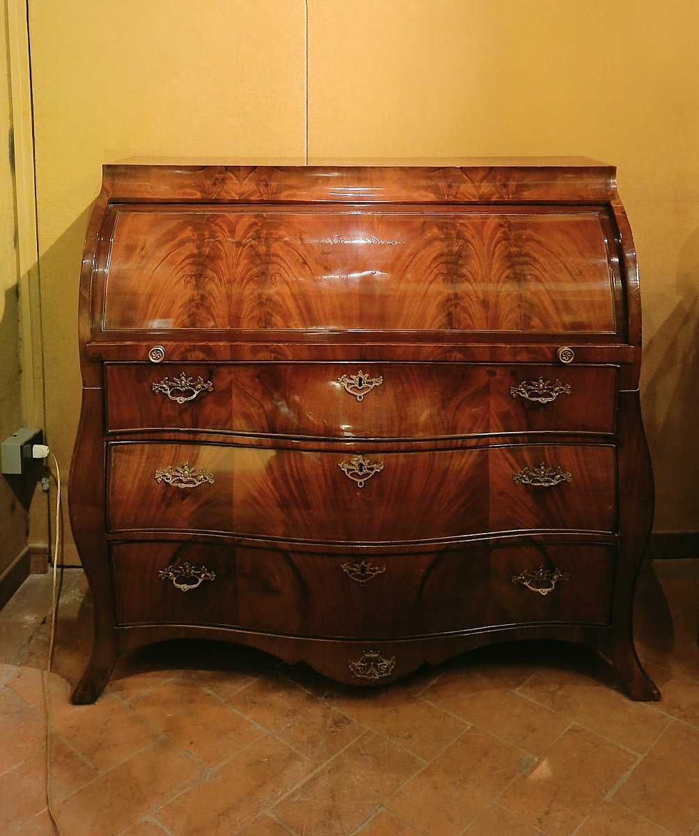 Second Half Of The 18th Century Neoclassical Walnut Roller Folding Table-photo-5