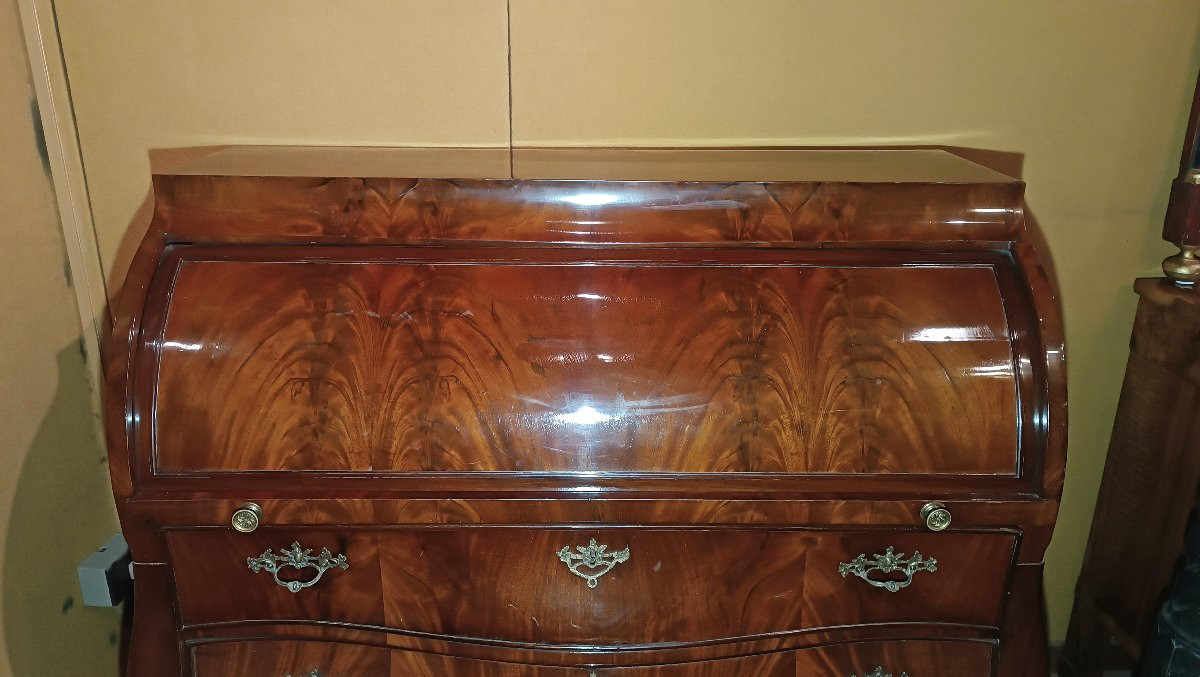 Second Half Of The 18th Century Neoclassical Walnut Roller Folding Table-photo-7