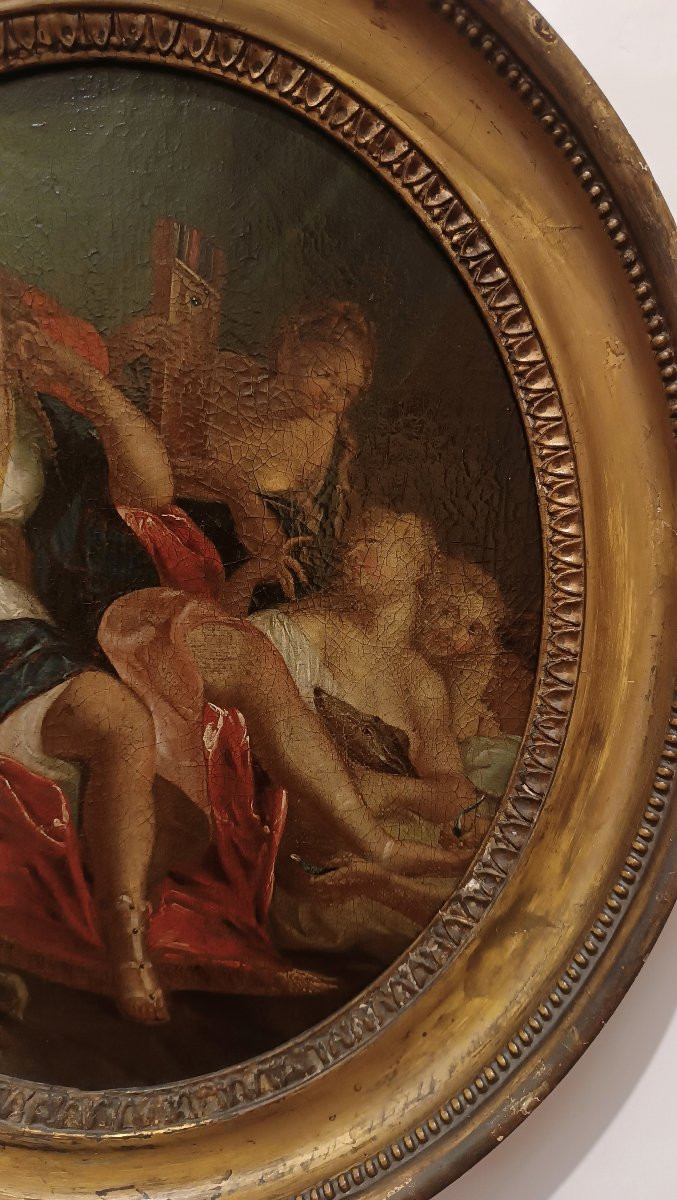 Early 18th Century Painting Of Diana On A Throne-photo-4