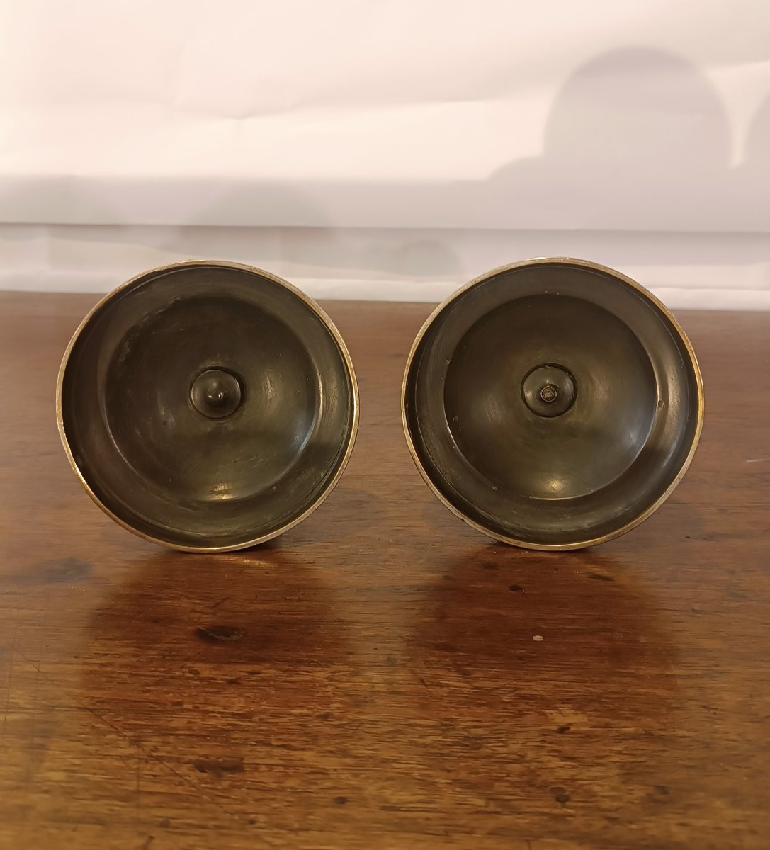 First Half Of The 19th Century Pair Of Charles X Candlesticks In Gilt Bronze-photo-2