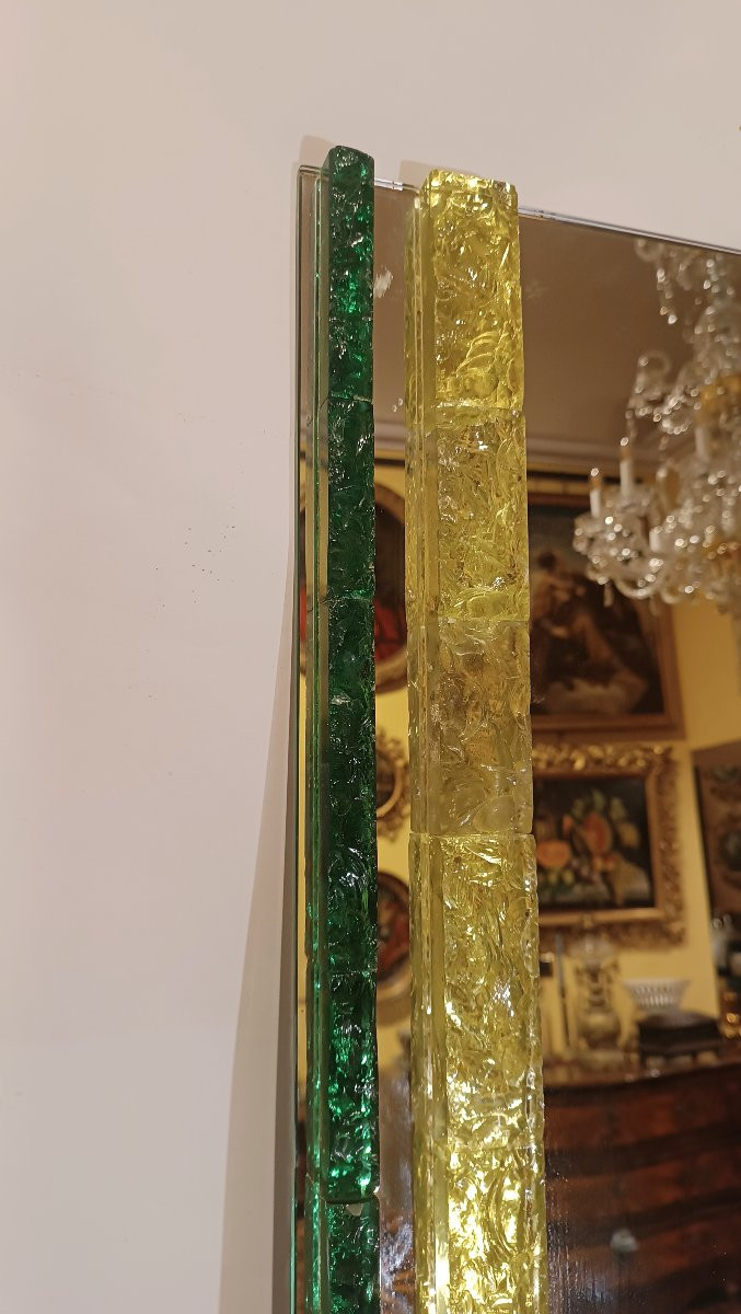 1960s Polloni Stained Glass Mirror-photo-2