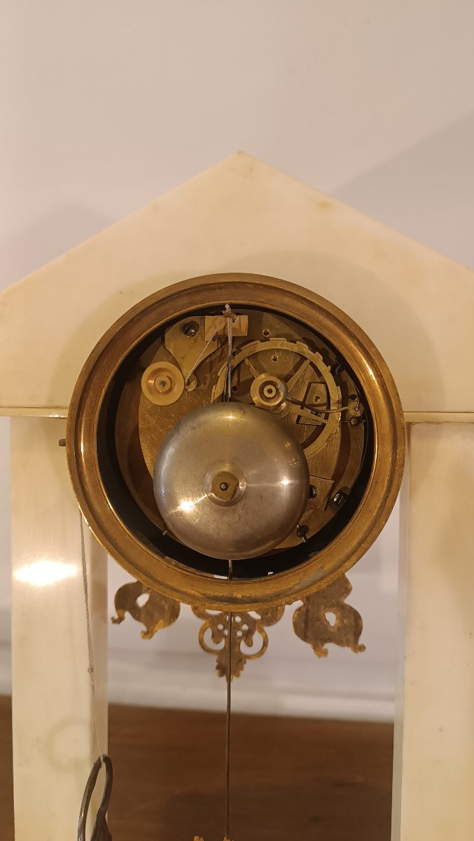 Second Half Of The 18th Century White Marble Temple Clock-photo-1
