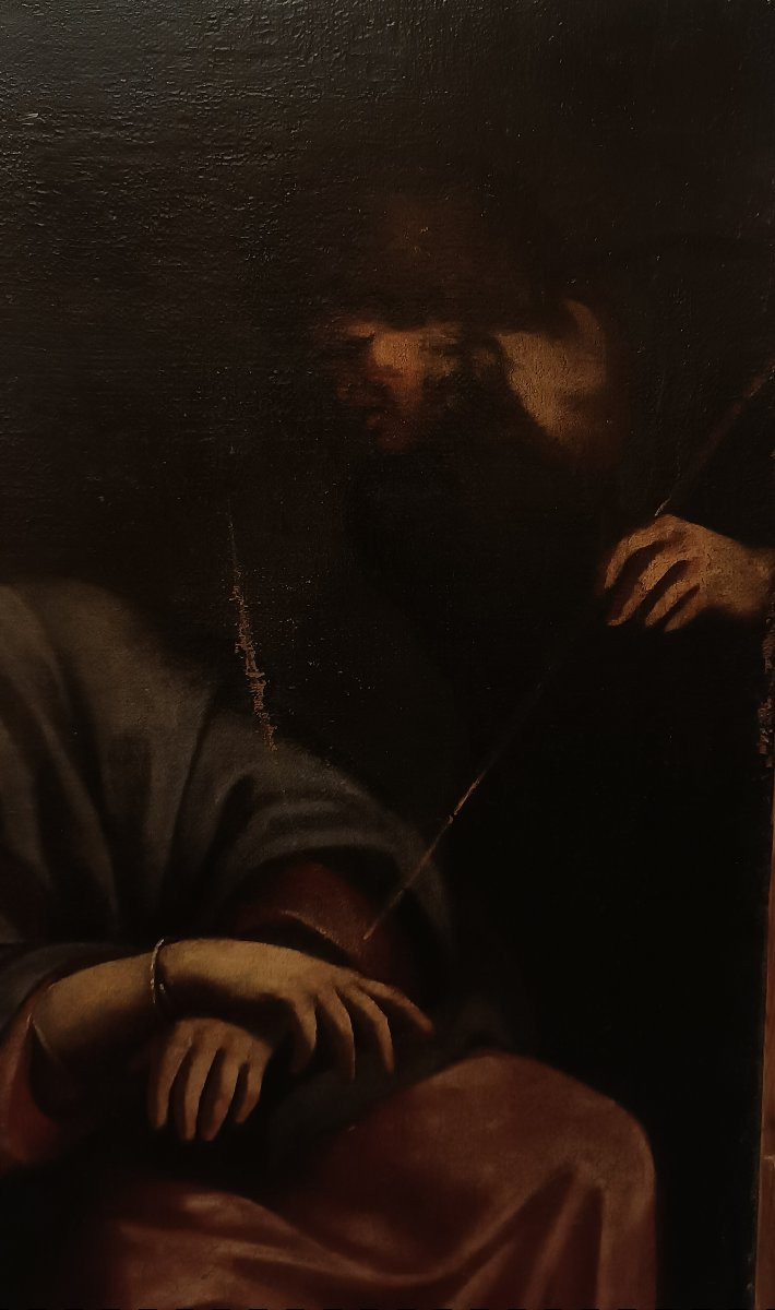 First Half Of The 17th Century Painting "christ Mocked"-photo-4