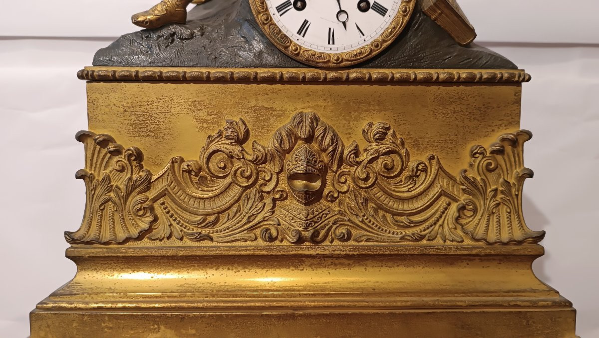 HORLOGE NÉOCLASSIQUE AVEC POÈTE FIN DU 18ème SIÈCLE-photo-4