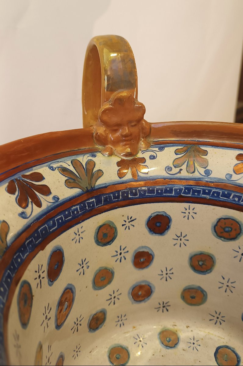 Early 20th Century Gualdo Tadino Majolica Krater-photo-3