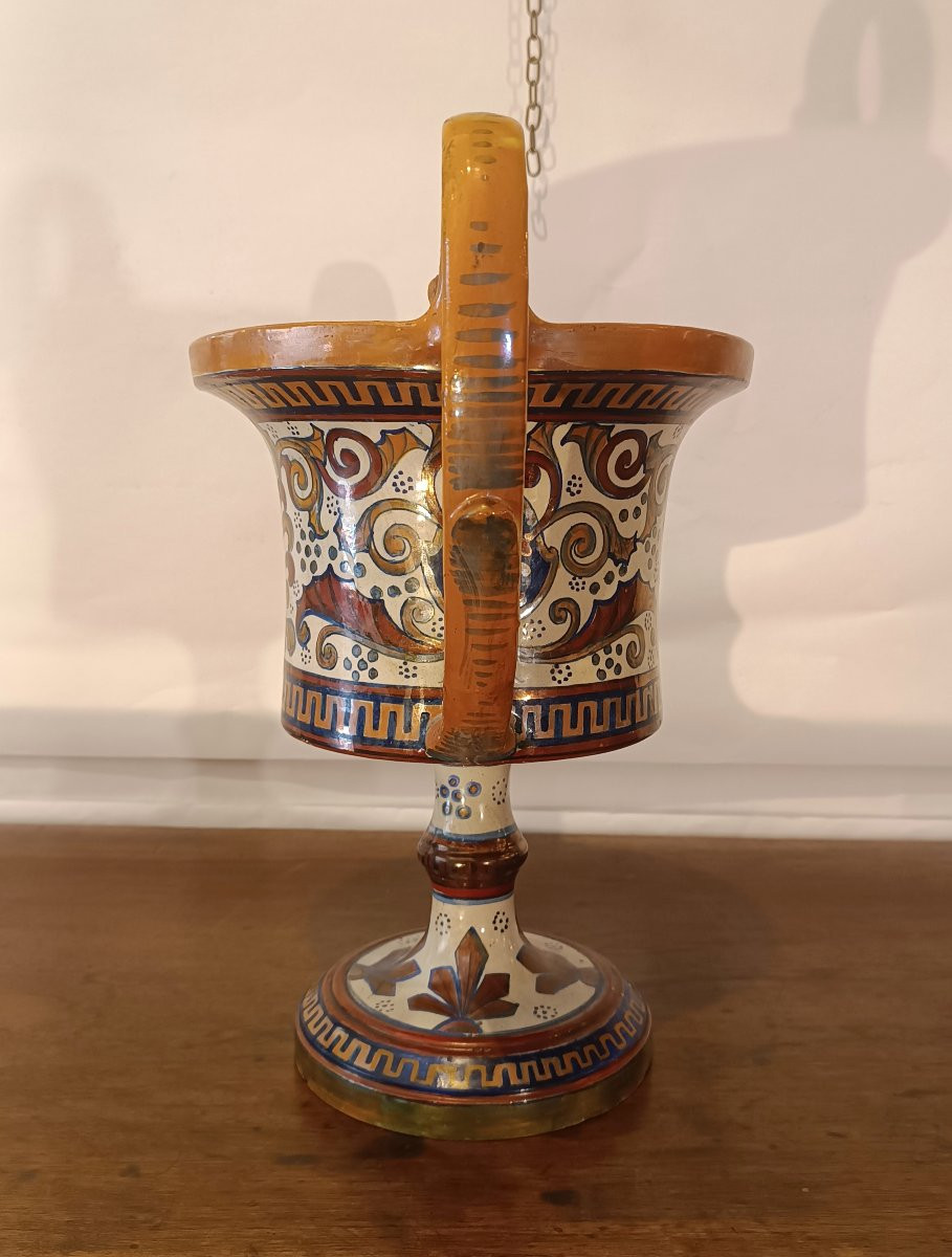 Early 20th Century Gualdo Tadino Majolica Krater-photo-4