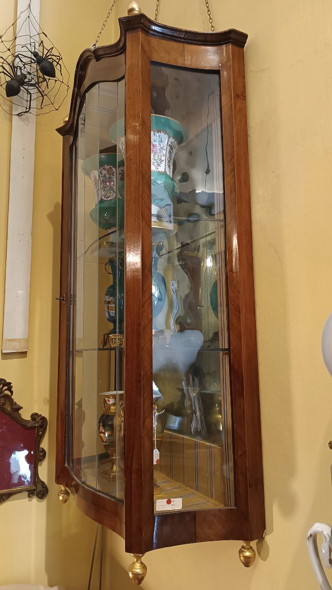 First Half Of The 19th Century Walnut Display Cabinet-photo-2