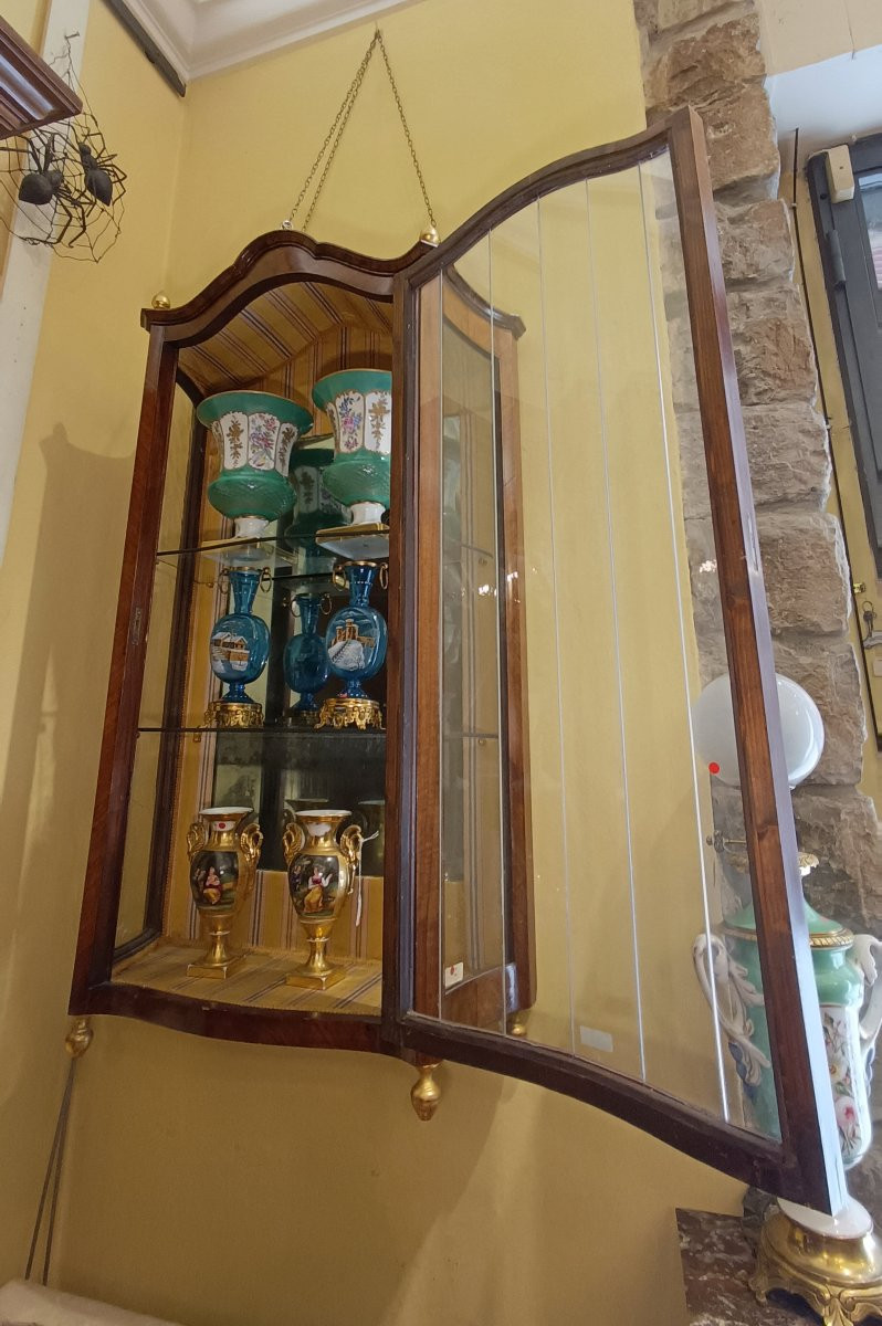 First Half Of The 19th Century Walnut Display Cabinet-photo-2