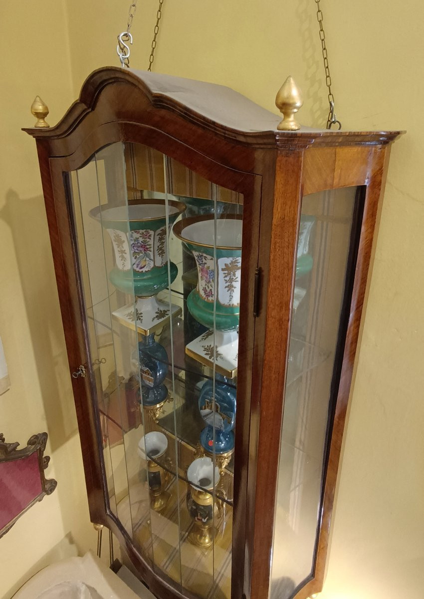 First Half Of The 19th Century Walnut Display Cabinet-photo-6