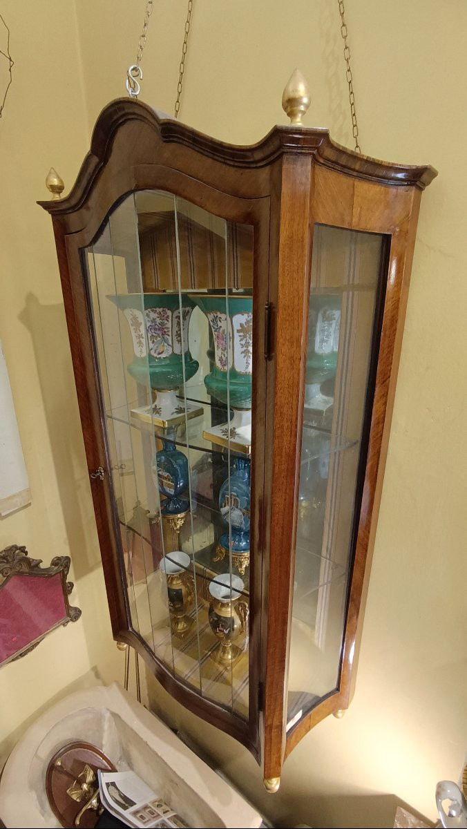 First Half Of The 19th Century Walnut Display Cabinet-photo-7