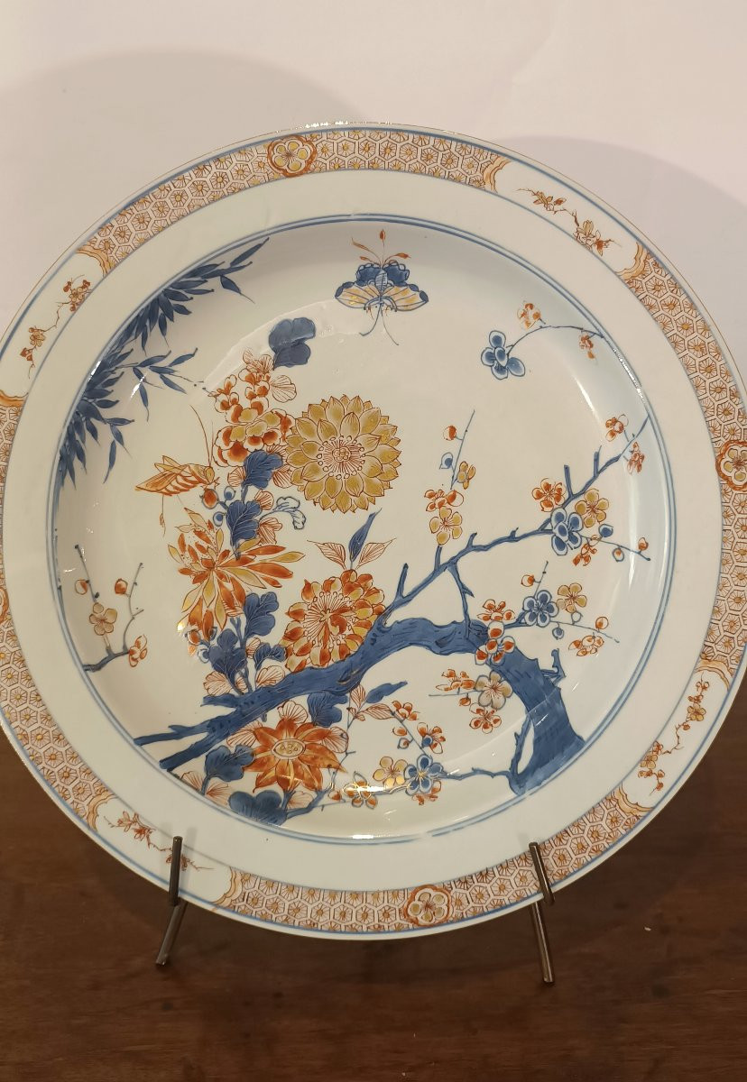Late 18th Century Large Qing Tray With Imari Decorations-photo-2