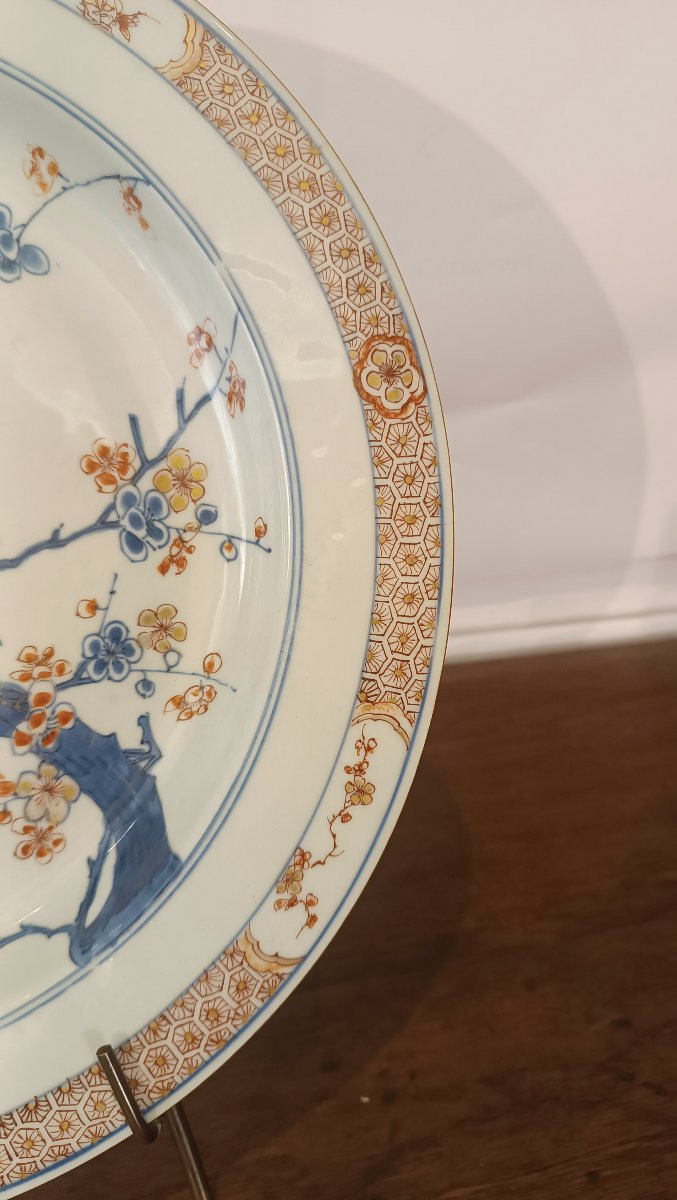 Late 18th Century Large Qing Tray With Imari Decorations-photo-3