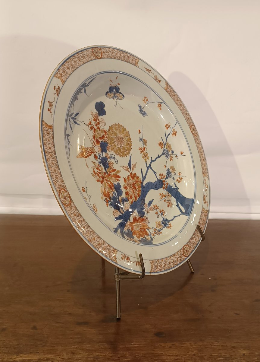 Late 18th Century Large Qing Tray With Imari Decorations-photo-4