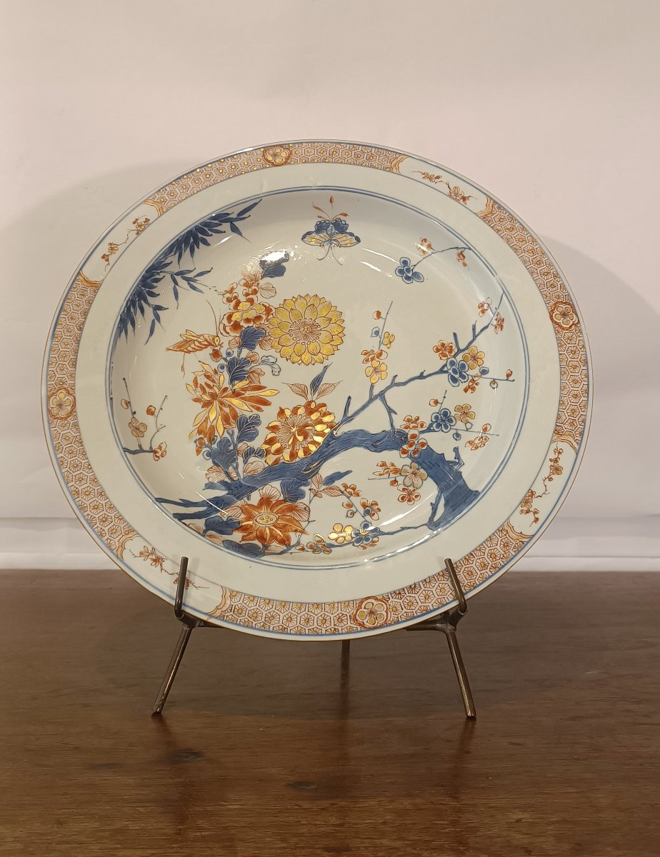 Late 18th Century Large Qing Tray With Imari Decorations-photo-3