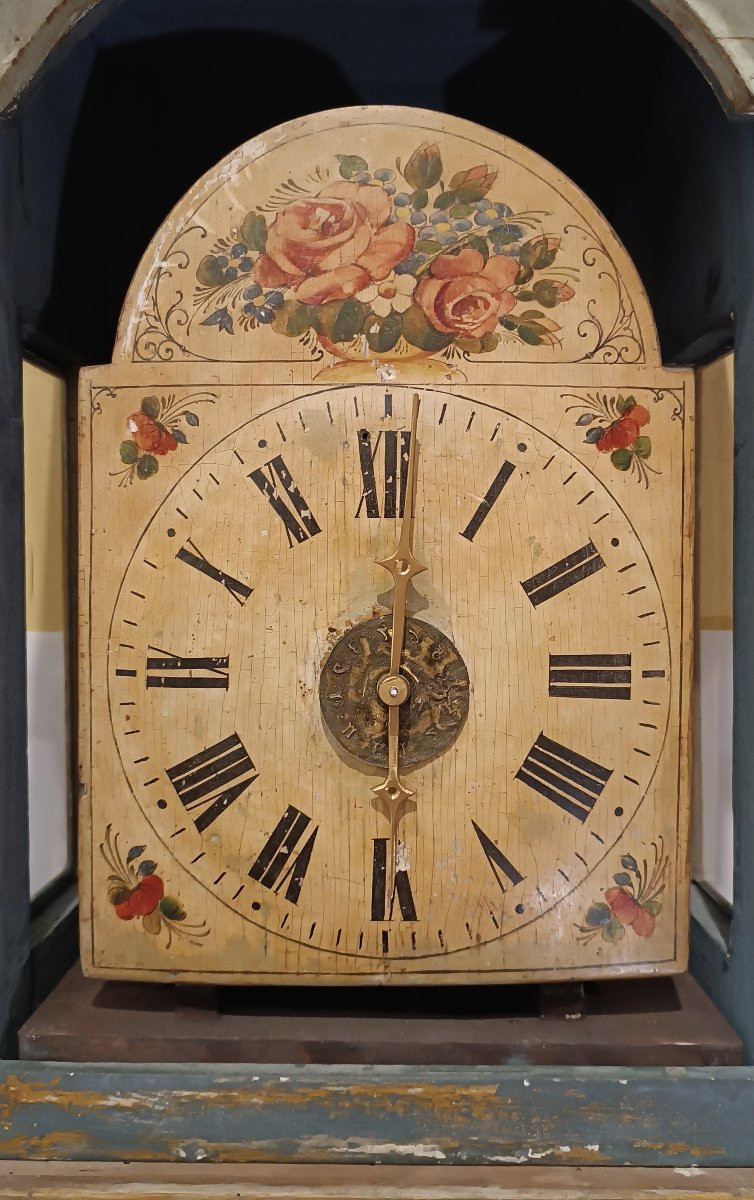 Early 19th Century Lacquered Column Clock-photo-3