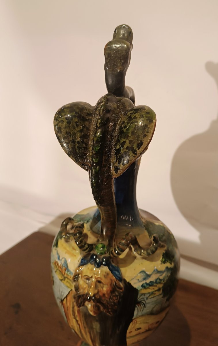 Pair Of Urbino's Historically Decorated Pourers Second Half Of The 19th Century-photo-2