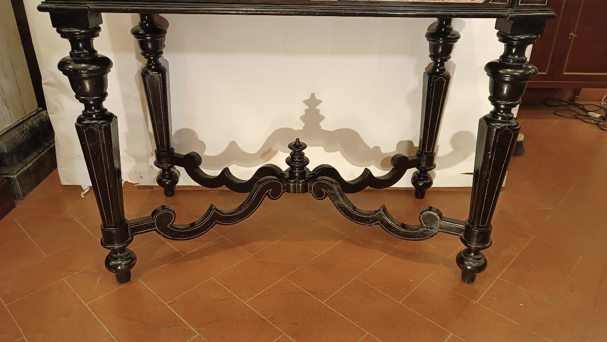 Mid-19th Century Ebony Writing Table With Inlays-photo-7