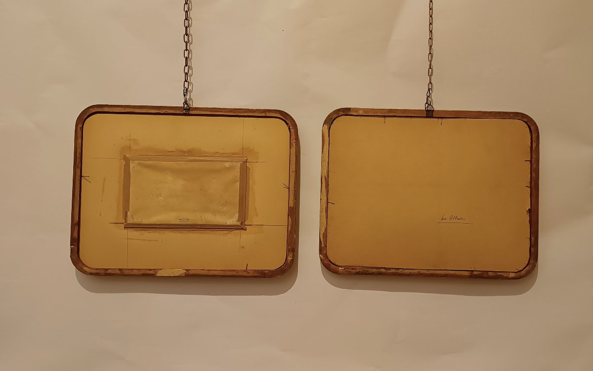 PAIRE DE TABLEAUX MILITAIRES SUR PAPIER FIN DU 19ème SIÈCLE-photo-3