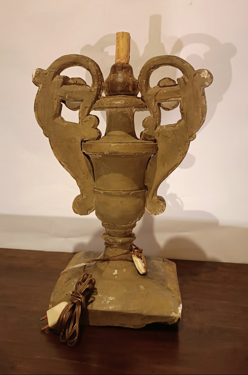 Gilded Wood Candle Holder, Second Half Of The 18th Century-photo-4