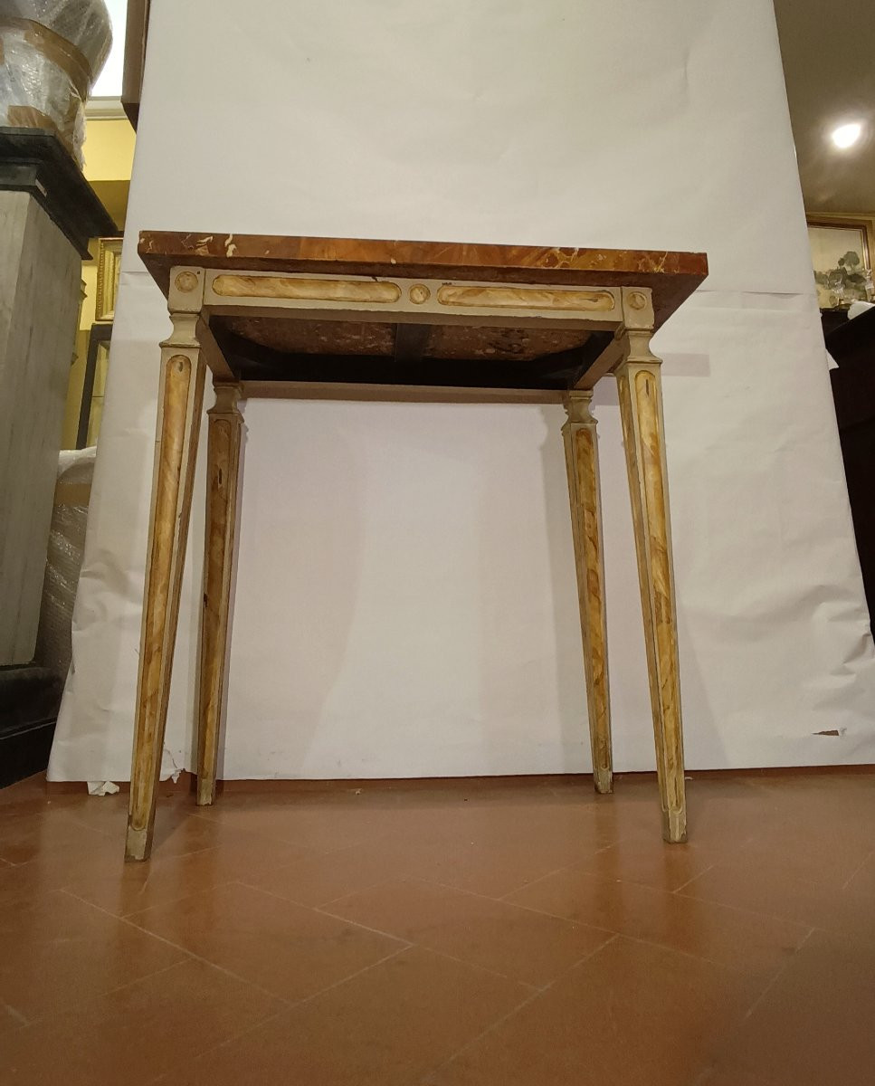 CONSOLLE LAQUÉE AVEC PLATEAU EN MARBRE SECONDE MOITIÉ DU 18ème SIÈCLE-photo-5