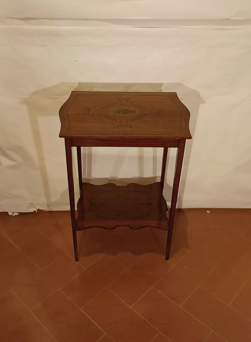 TABLE BASSE AVEC PEINTURES FIN 19ème SIÈCLE-photo-3