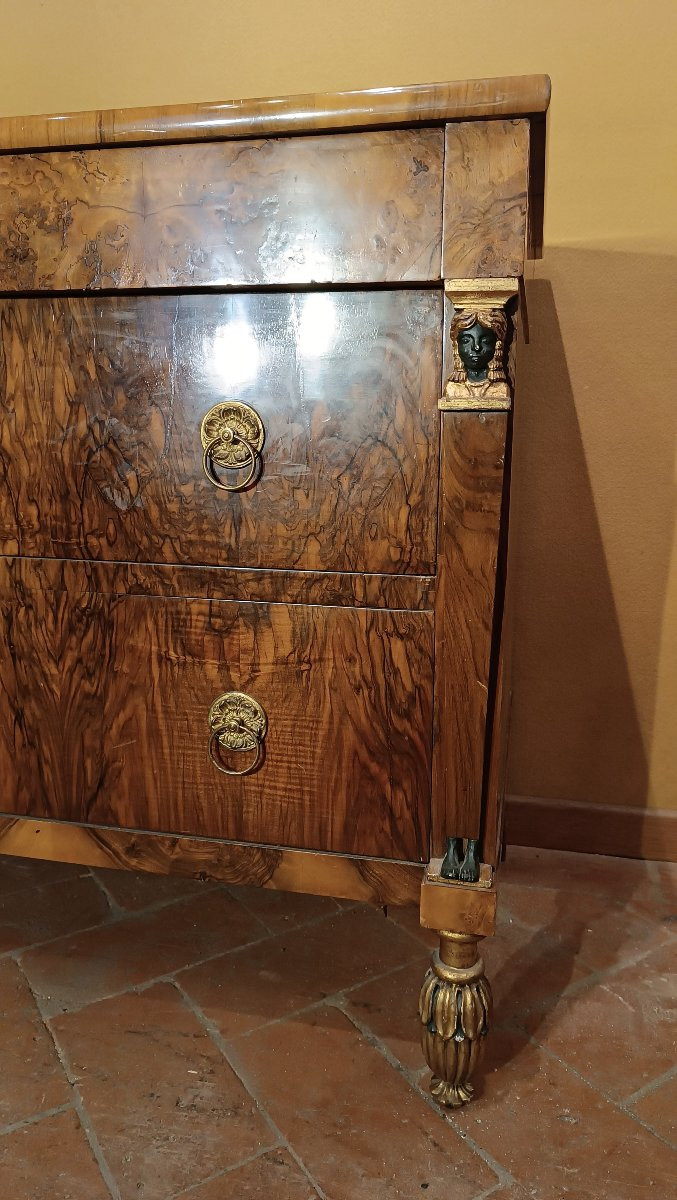  Early 19th Century Empire Slab Chest Of Drawers-photo-2