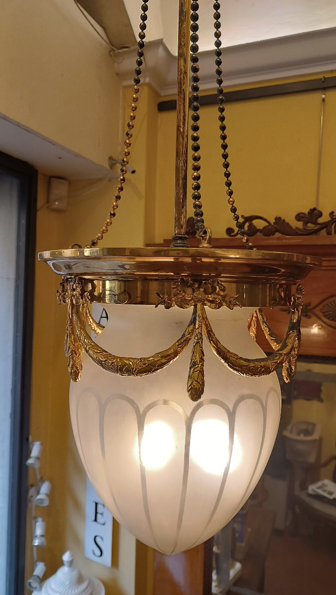 LUSTRE POMMES DE PIN FIN 19ème SIÈCLE-photo-3