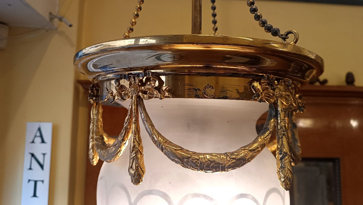 LUSTRE POMMES DE PIN FIN 19ème SIÈCLE-photo-4