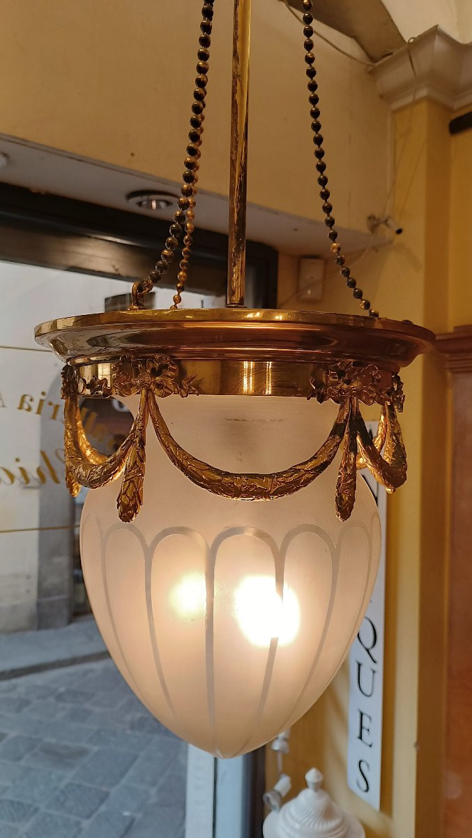 LUSTRE POMMES DE PIN FIN 19ème SIÈCLE-photo-3