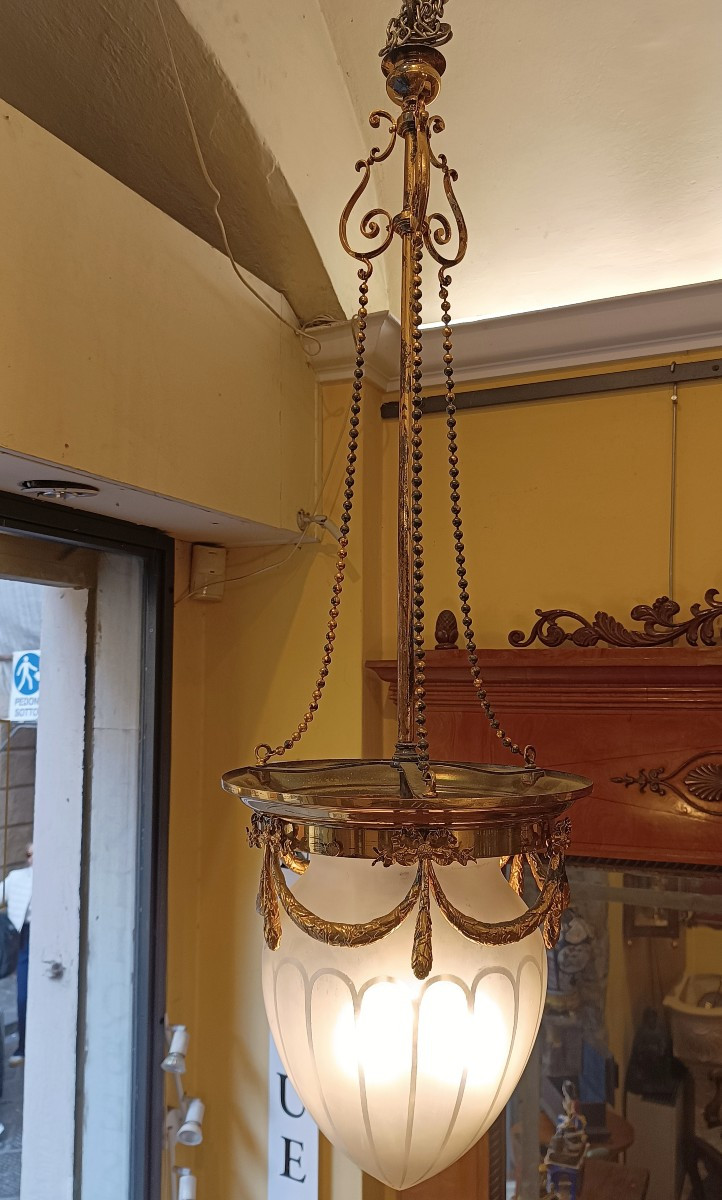 LUSTRE POMMES DE PIN FIN 19ème SIÈCLE