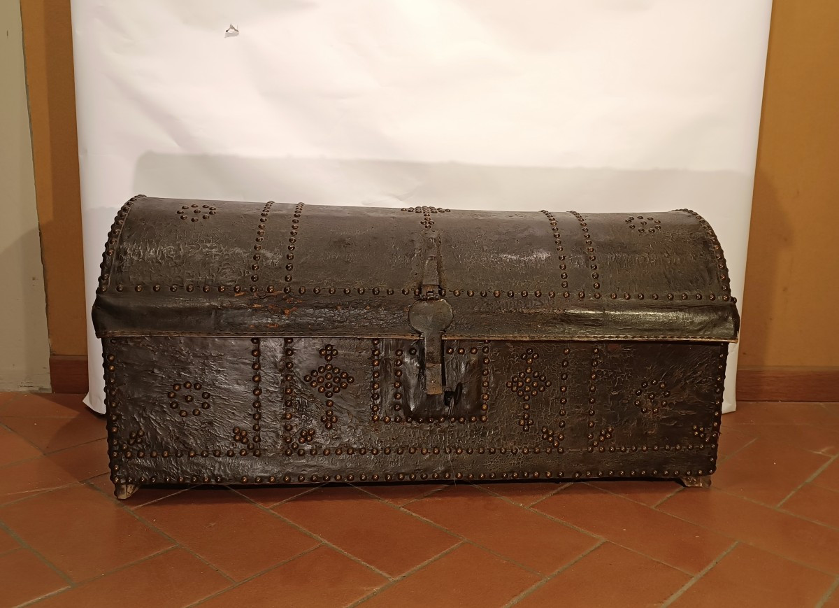 Late 17th Century Leather Carriage Trunk