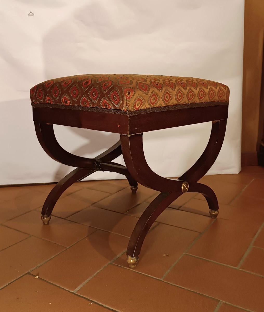 TABOURET DIRECTOIRE EN NOYER FIN 18ème SIÈCLE-photo-2