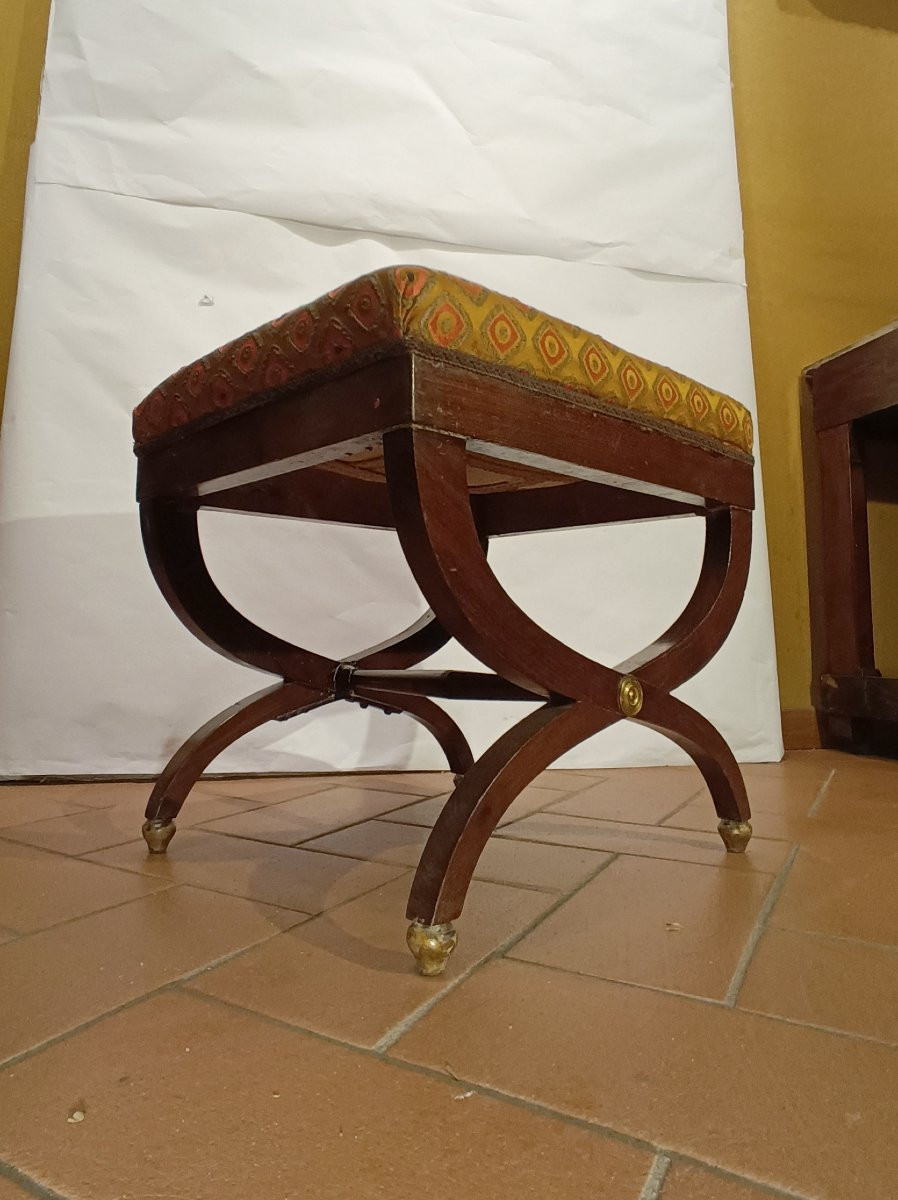 TABOURET DIRECTOIRE EN NOYER FIN 18ème SIÈCLE-photo-2