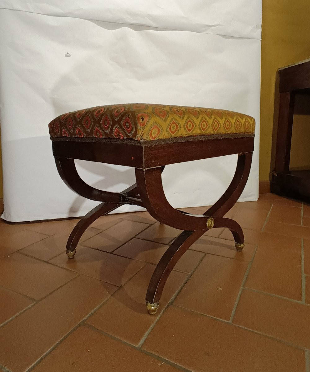 TABOURET DIRECTOIRE EN NOYER FIN 18ème SIÈCLE-photo-3